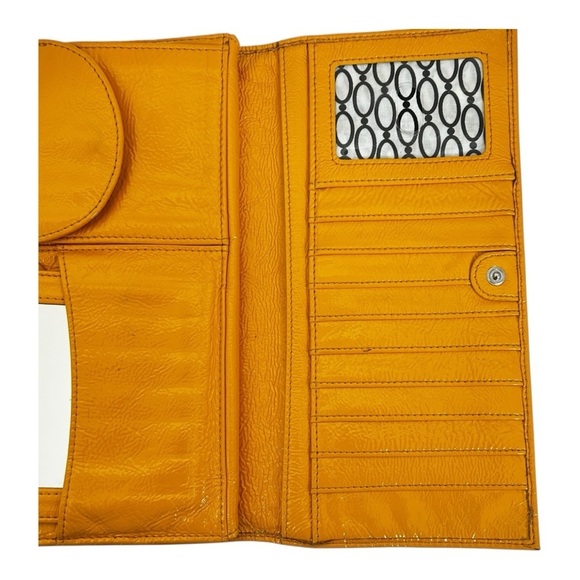 Hobo International Large Patent Leather Women's Clutch Wallet | Orange Y2k - Picture 8 of 15